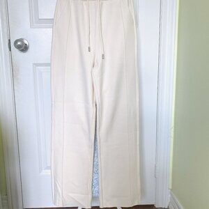 New Creamy White Soft Warm Fleece Staight-Leg Pants